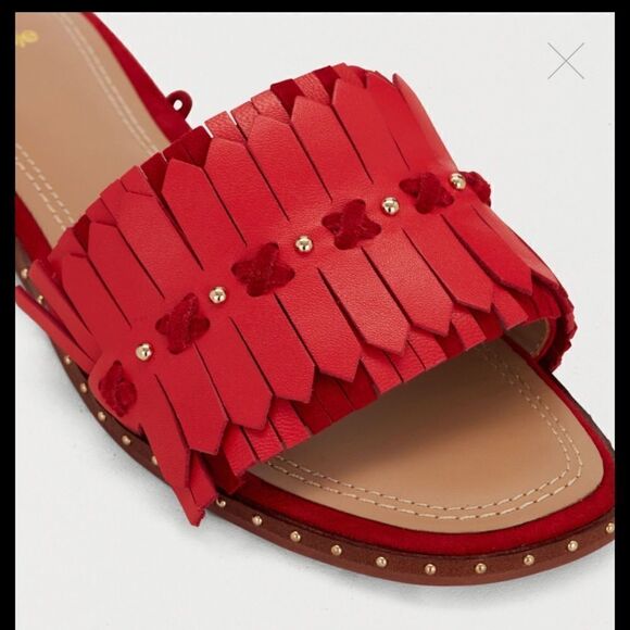 Maje Fun Leather Sandal Women's Red - Picture 2 of 11